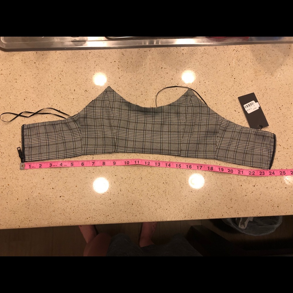Grey plaid top from LF - Picture 3 of 5
